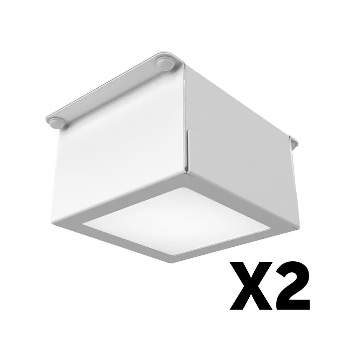 Комплект светильников Грильято Тетрис x2 для ячейки 75х75 20Вт 4000К Опал Белый
